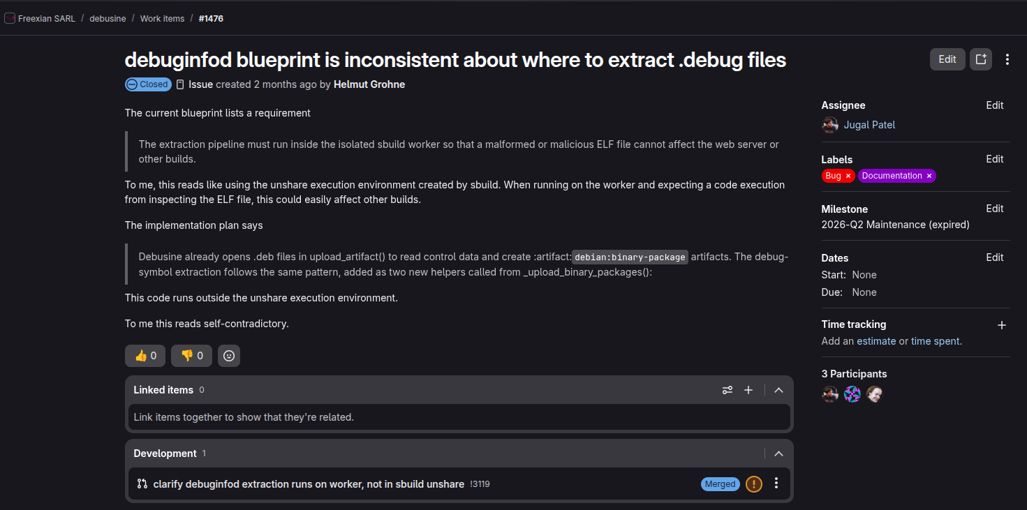 Bug raised for inconsistent wordings in developer blueprint
